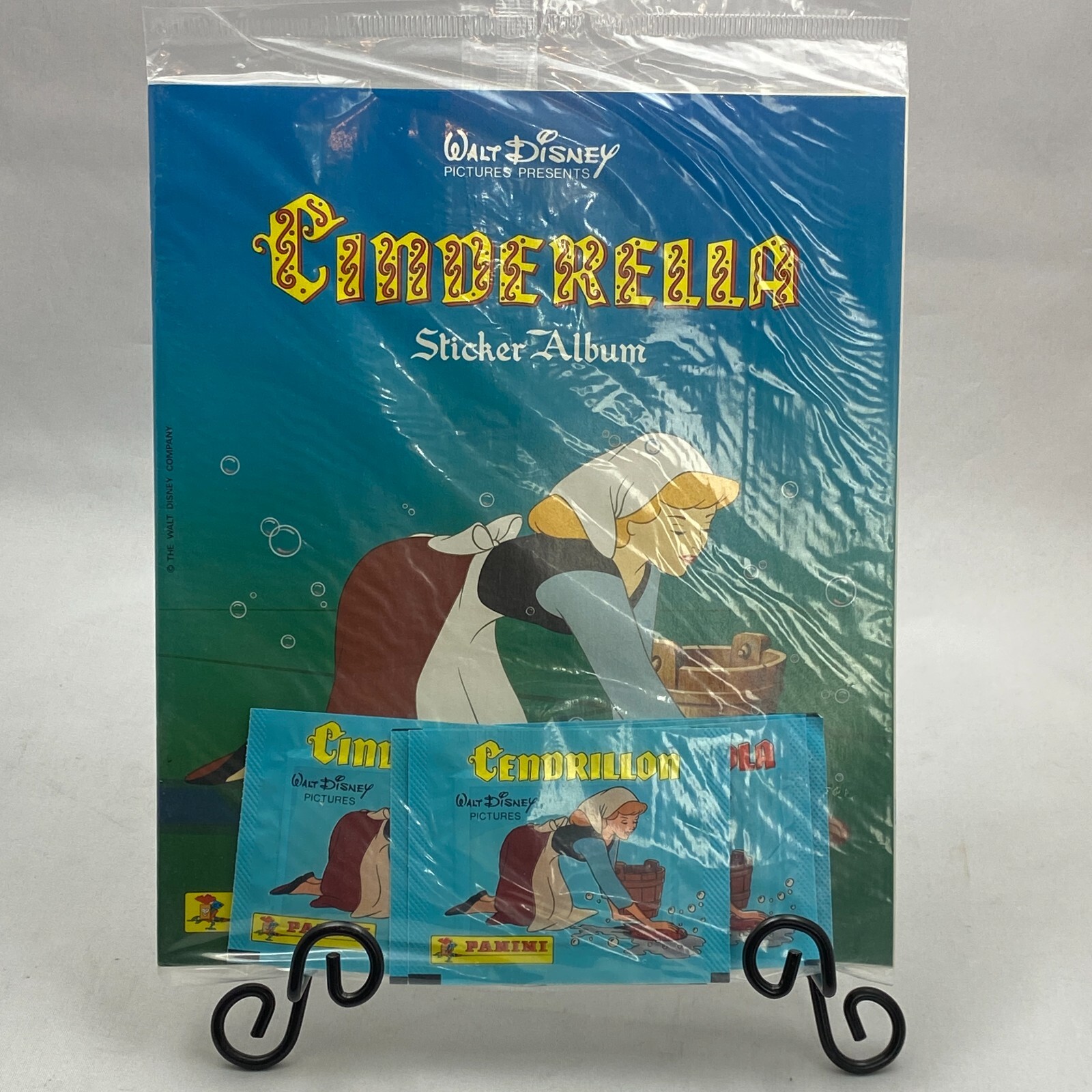 Vintage 1987 Panini Walt Disney CINDERELLA Sticker Album w/ Sticker Packs