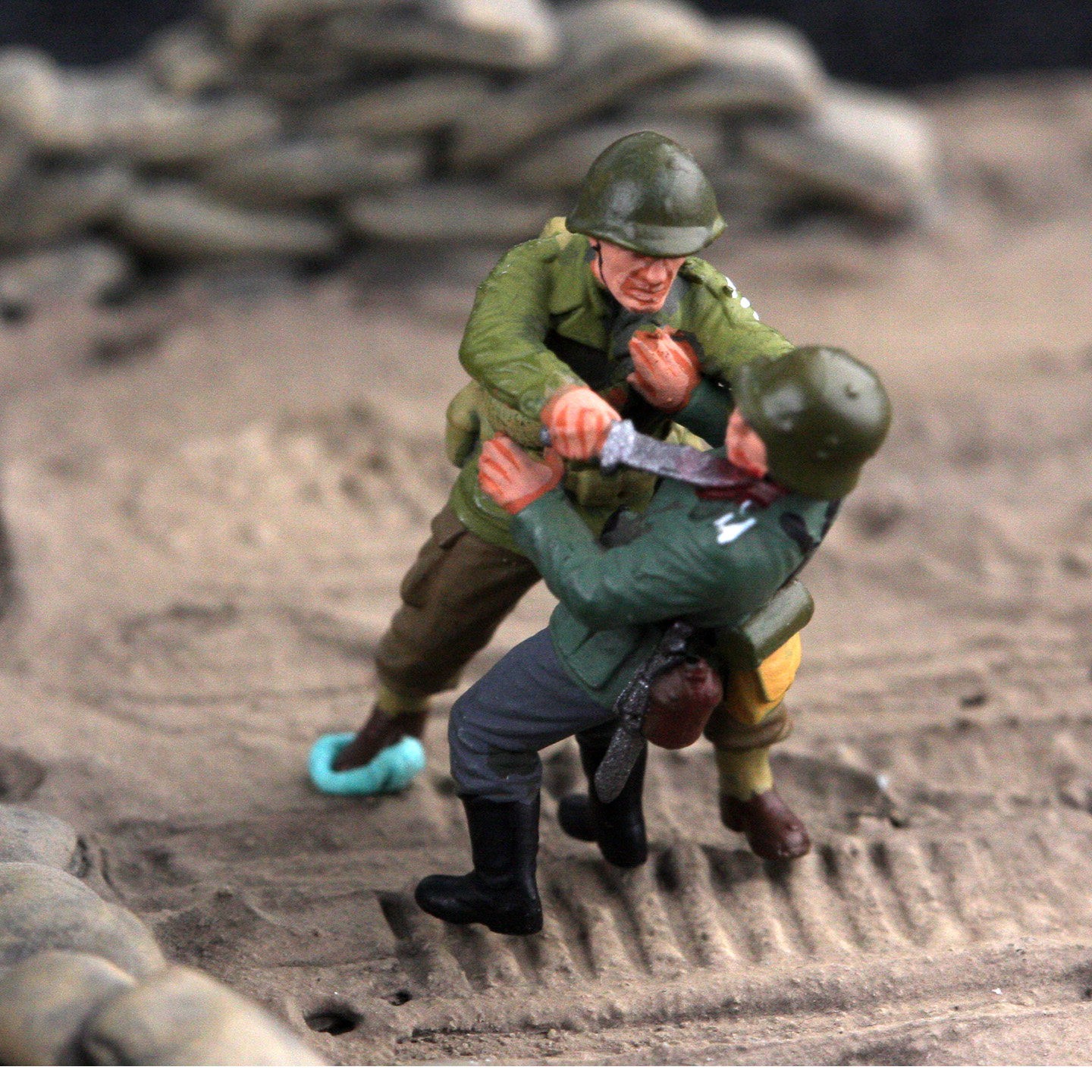 Homemade 1/72 US launched a surprise attack on the German army 2-Person Model