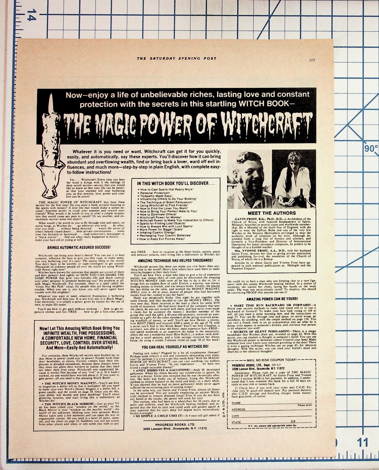 Vintage 1970s The Magic Power of Witchcraft Magazine Ad Ephemera
