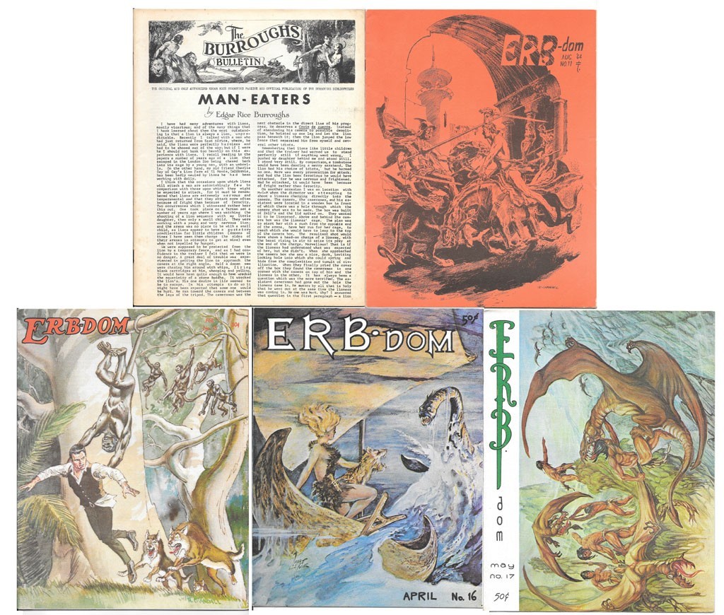 Vintage Edgar Rice Burroughs Fanzine Lot ERB-dom 11 15 16 17 Burroughs Bulletin