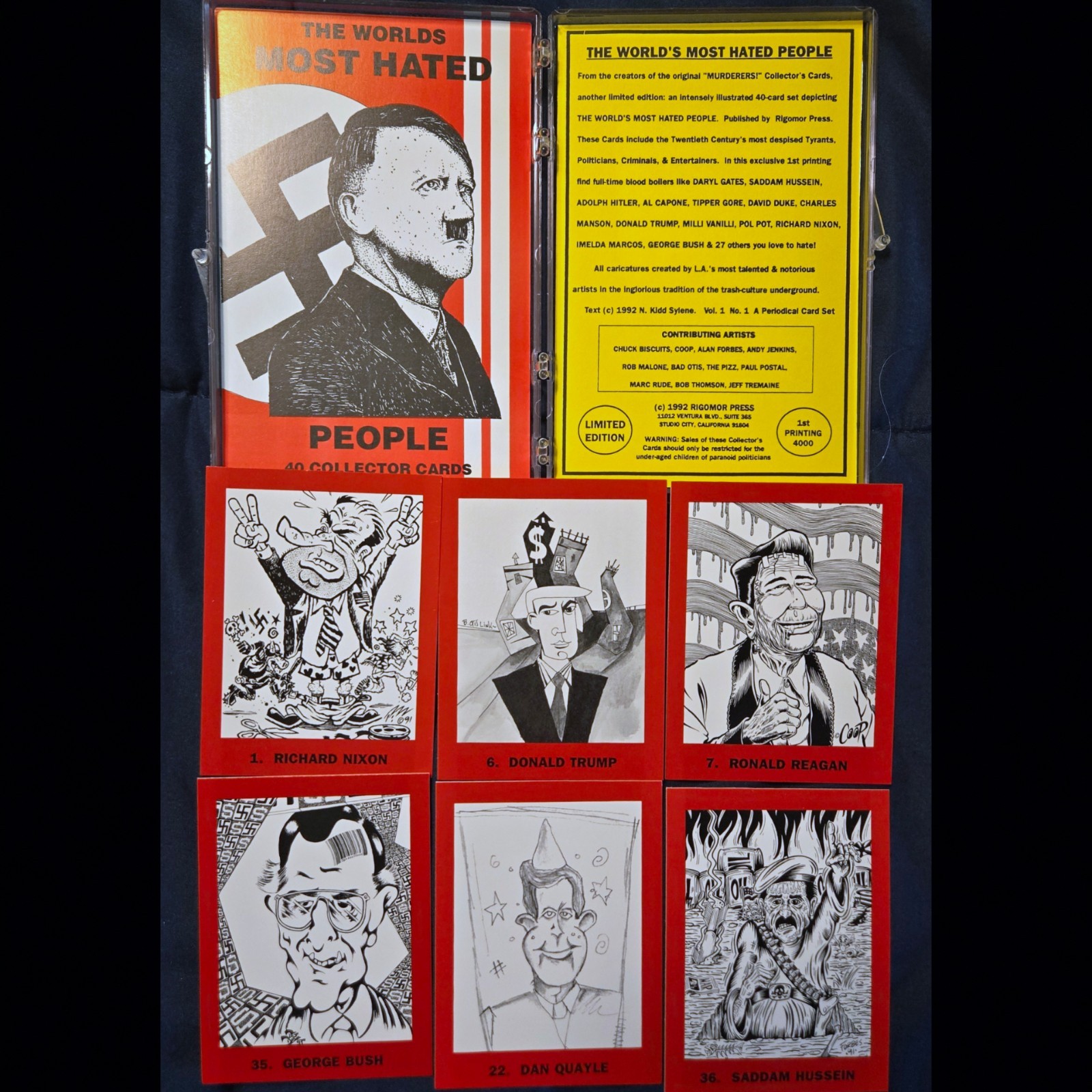 World\'s Most Hated People Complete 40 Cards Set 1992  Rigomor 1st Printing Trump