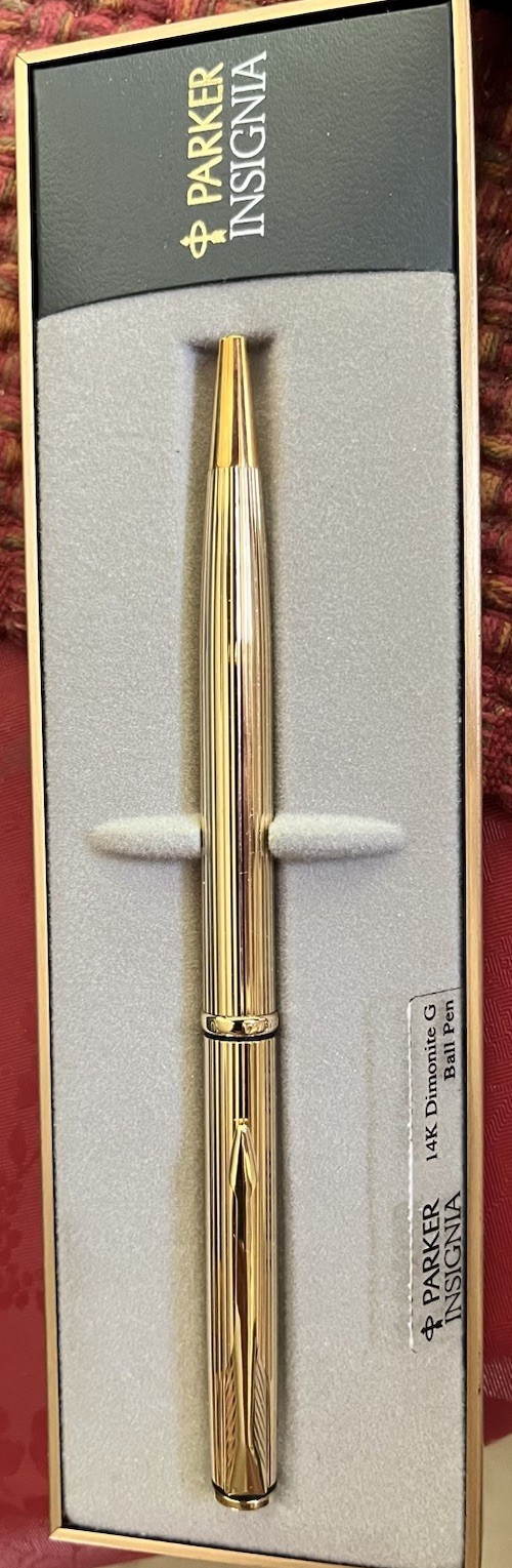 Two Parker  Insignia  14kt Dimonite G Ballpoint Pens