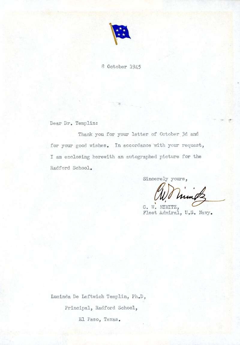 Admiral Chester Nimitz PSA DNA LOA Signed Vintage 1945 Letter Autograph