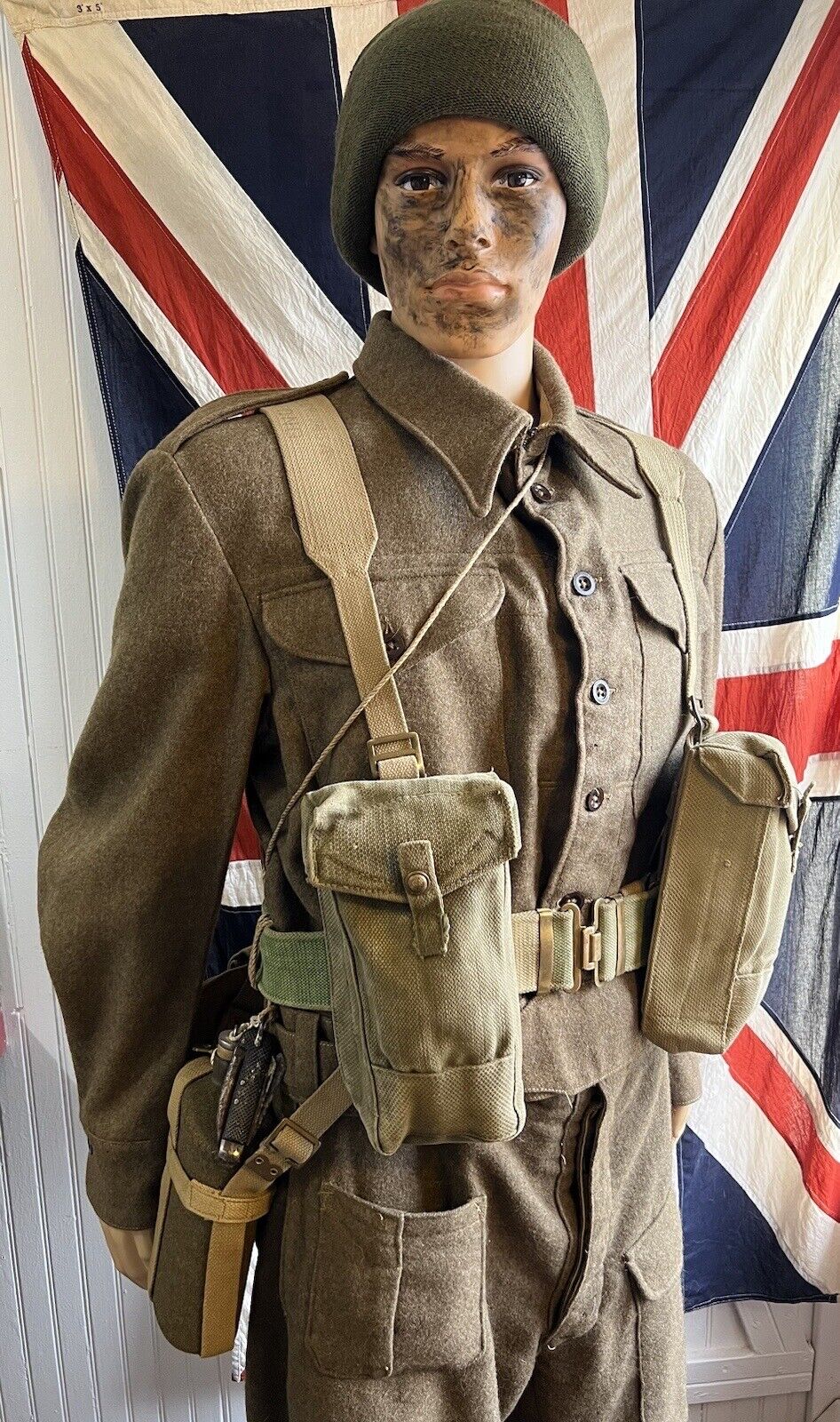 WW II Dated British Pattern 37 BDO “Fighting Order” Uniform and Webbing ...