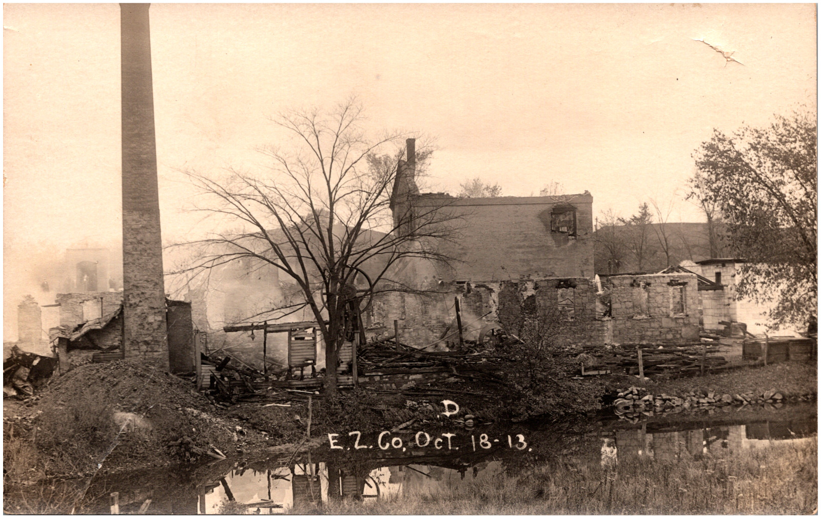 E.Z. Co. Plant Ruins after Fire Bennington Vermont VT 1913 RPPC Postcard Photo E.Z. Co. Plant Ruins after Fire Bennington Vermont VT 1913 RPPC Postcard Photo