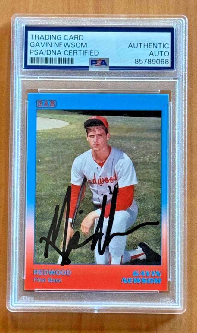 Gavin Newsom Signed Autographed 2024 GAS High School Baseball Card PSA/DNA COA