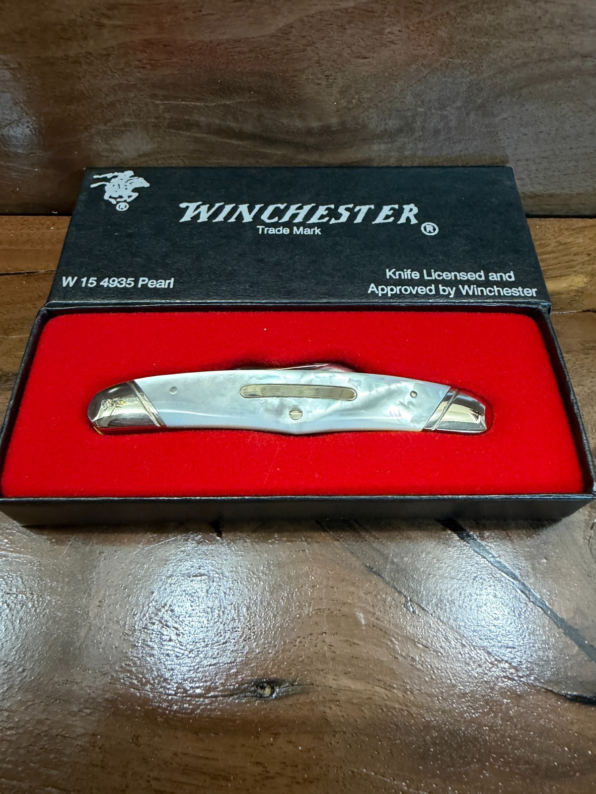 Vtg 1992 Winchester USA W15 4935 Mother of Pearl 4 Blade Congress Knife NIB
