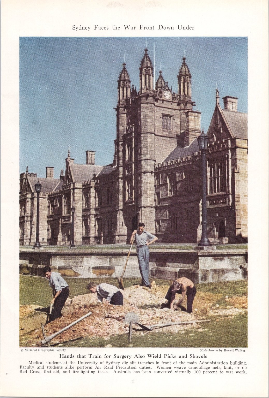 1943 WWII Sydney University Medical Students Digging War Front Photo Page