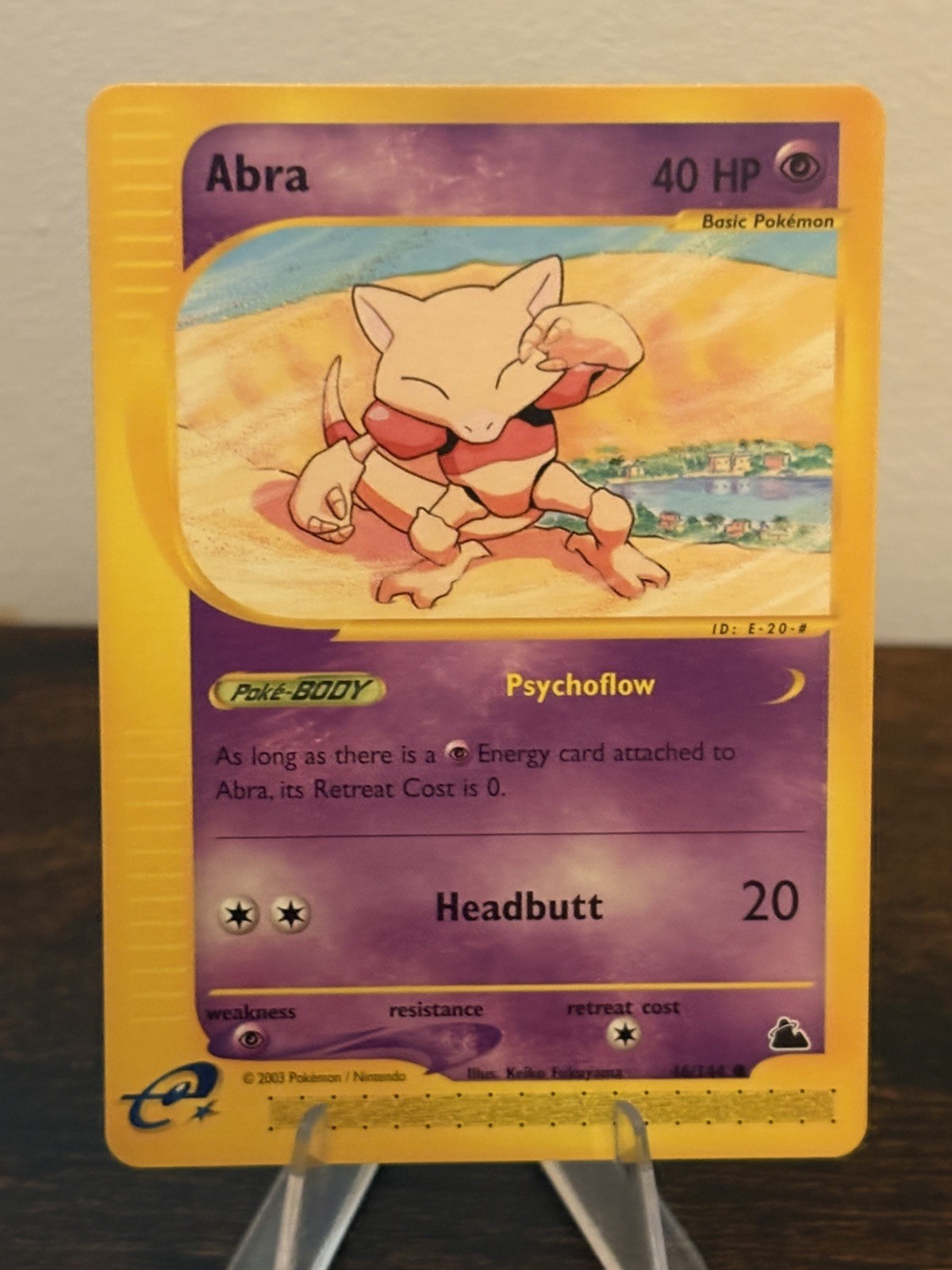 Abra 46/144 - Skyridge - 2003 Vintage Pokemon Card - e-Series - Booster Fresh 