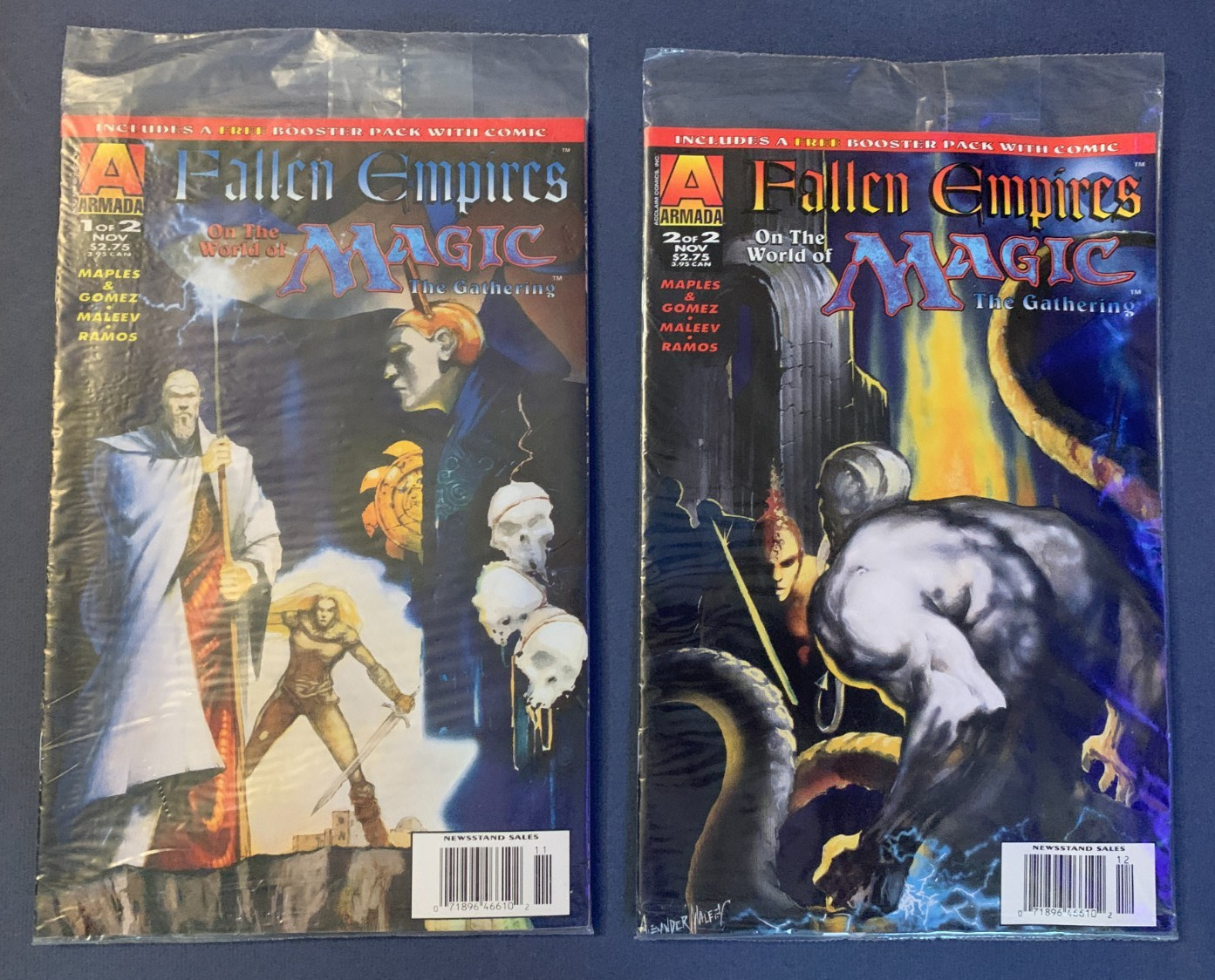 1995 Magic the Gathering Fallen Empires Comic 1 2  Polybagged Cards Booster Pack