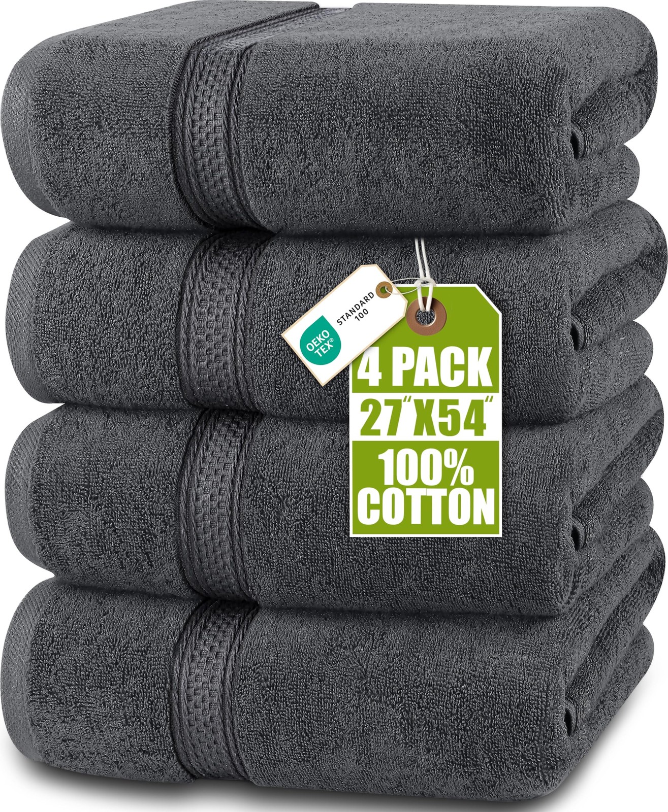 Utopia Towels 4 Pack Bath Towels Set 27 by 54 Inches 100% Ring Spun Cotton