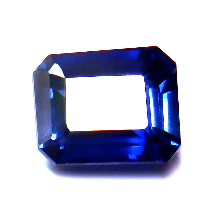 Beautiful Loose Gemstone Natural Blue Sapphire Certified Emerald Cut 7-8 CT