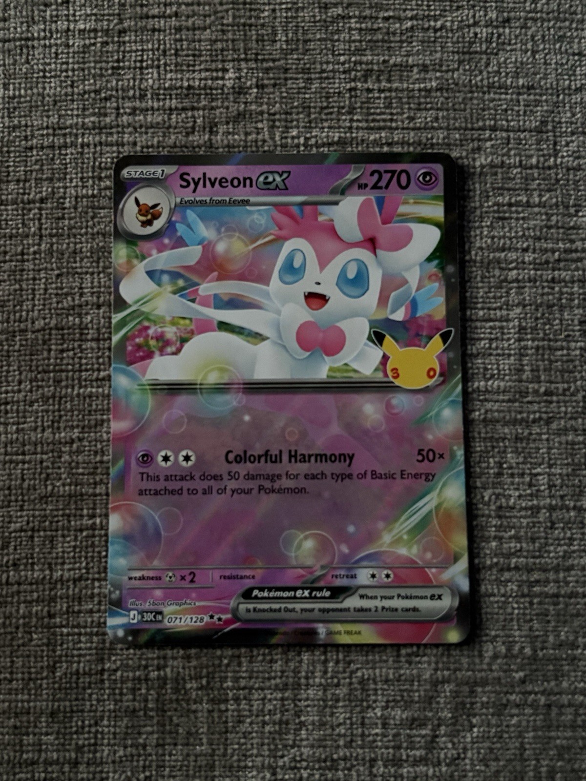 Pokemon TCG 30th Celebration Sylveon EX 071/128
