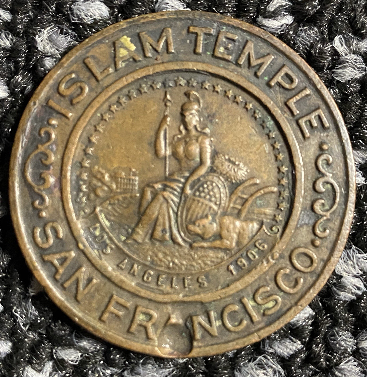 1906 Islam Temple Shriners Token San Francisco Los Angeles CA Masonic Medal