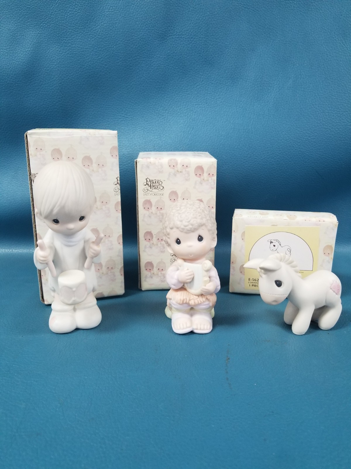 Enesco Precious Moments Lot Of 3-Joy To The World/I\'ll Play My Drum/Donkey