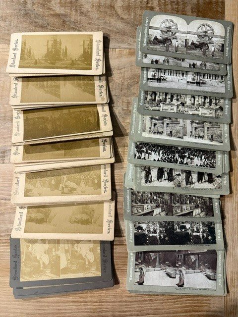 45 Lot Antique Stereoview Cards Cosmopolitan & Standard Series Travel Landmarks 