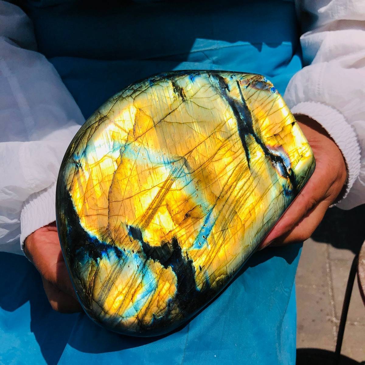 5.8LB Natural Polished Labradorite Freeform Specimen Iridescent Flash decor