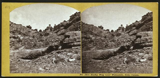 Wahsatch Utah Echo Canyon 1860s Rocky Way Stereograph Union Pacific Railroad