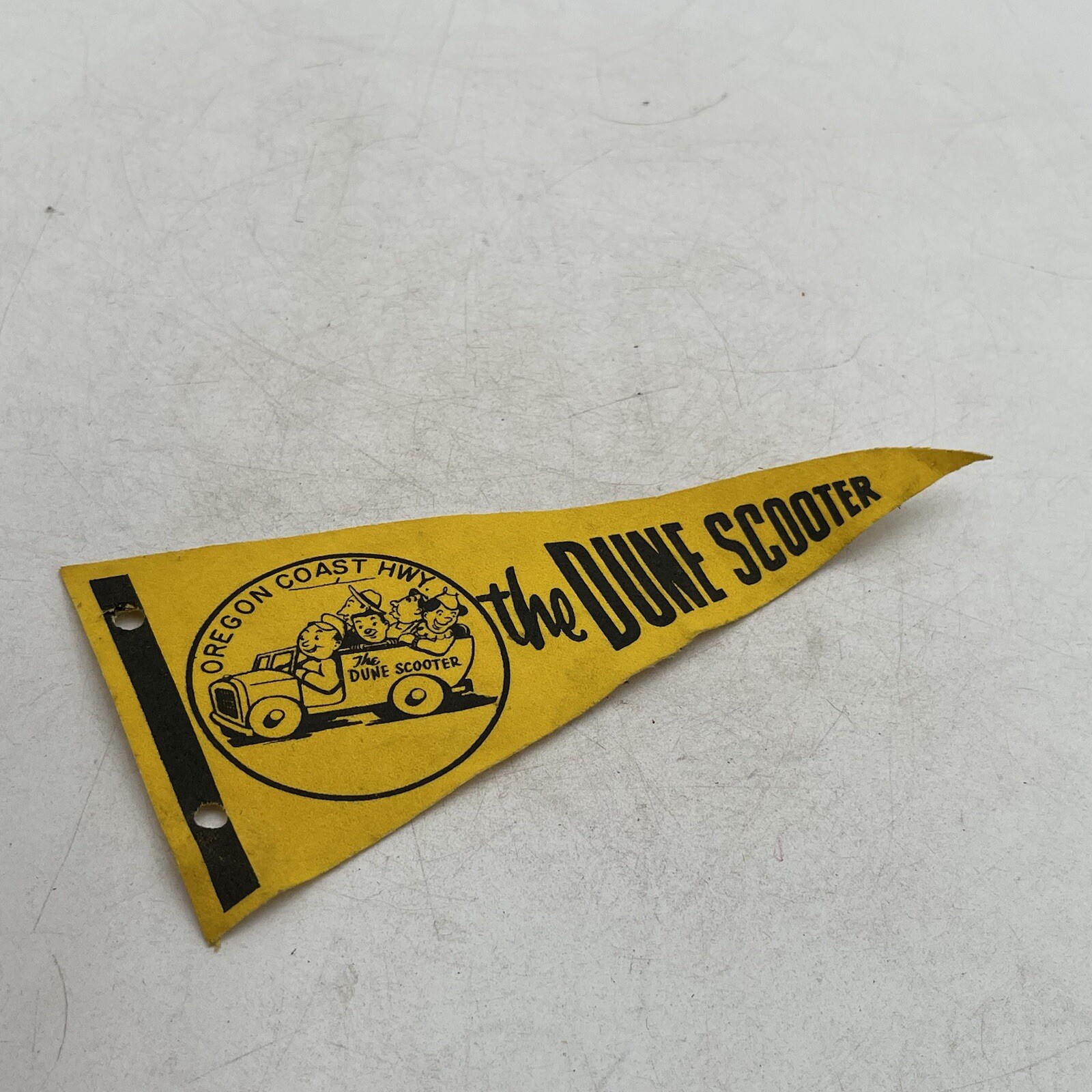 VTG Original Dune Scooter Oregon Coast Highway Pennant Man Cave Decor Rat Rod