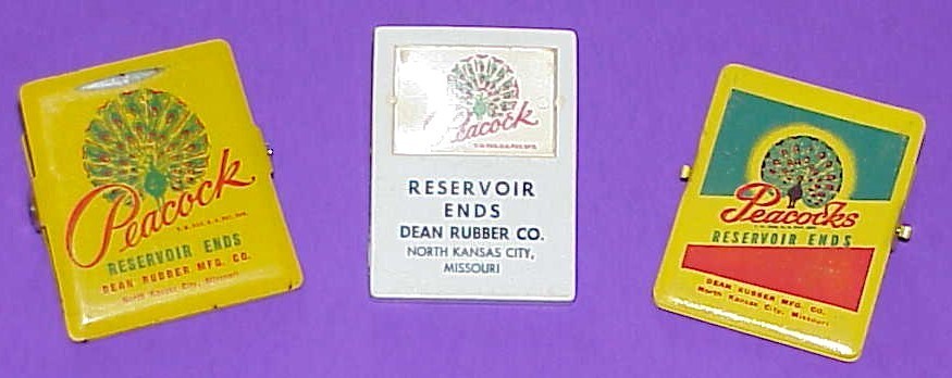 3 VINTAGE 1940\'S PEACOCKS RUBBERS / CONDOMS, BINDER CLIPS FOR PHARMICIST