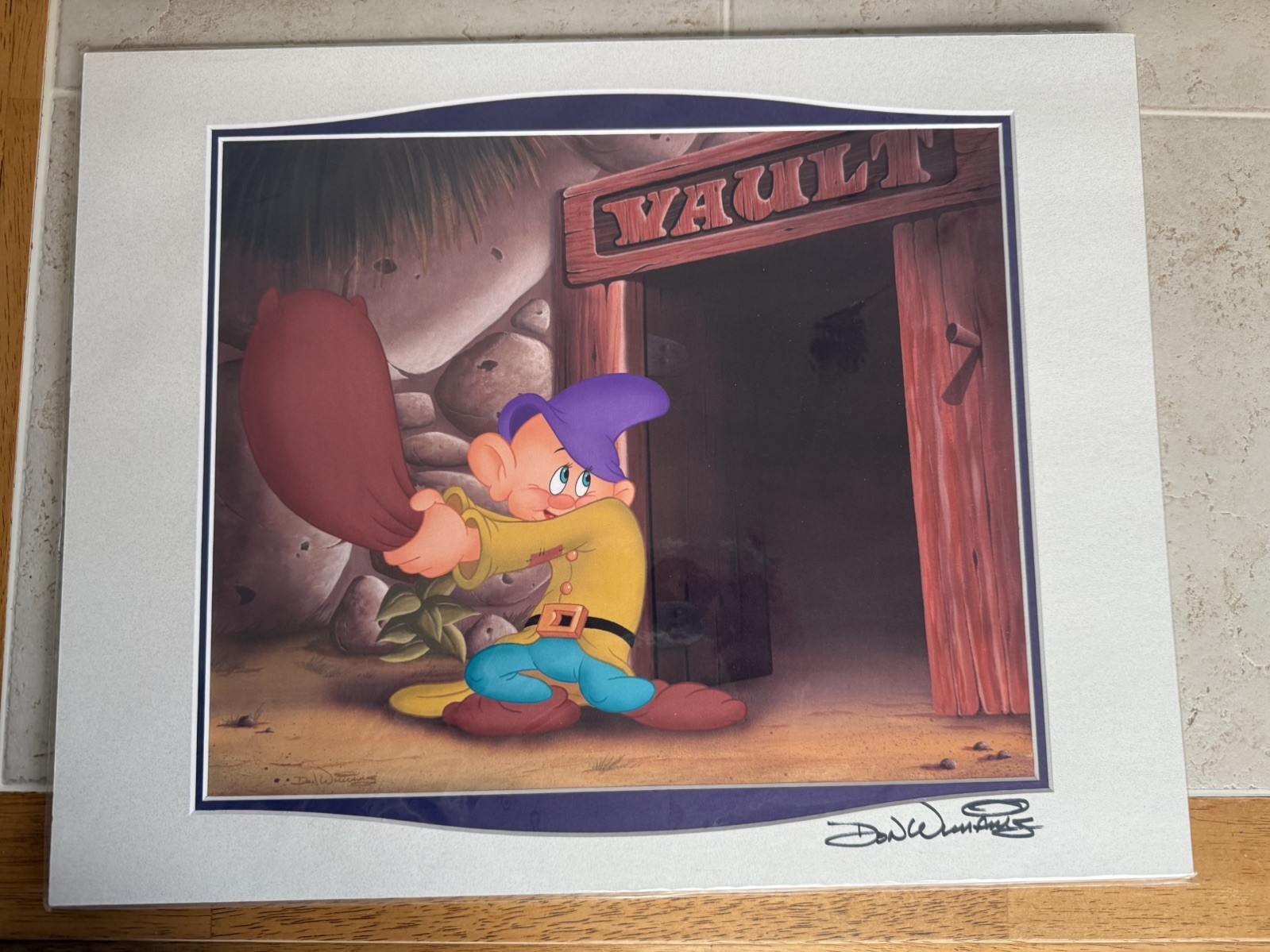 Disney Don “Ducky” Williams Print -Dopey Into The Vault Snow White/Dwarfs SIGNED