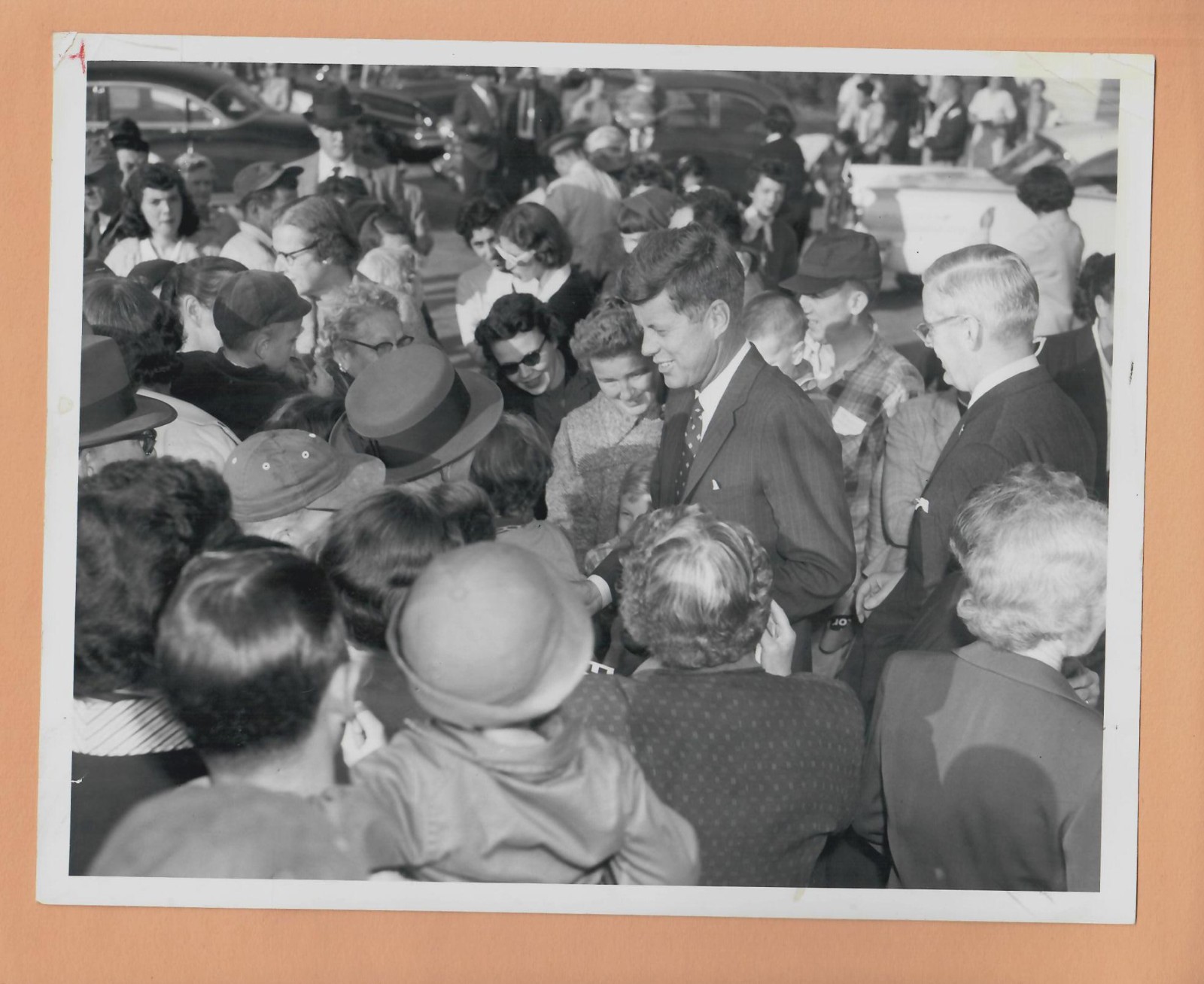 Original Type 1 Photo John F Kennedy campaigns as Senator in 1958 Grafton, Mass.