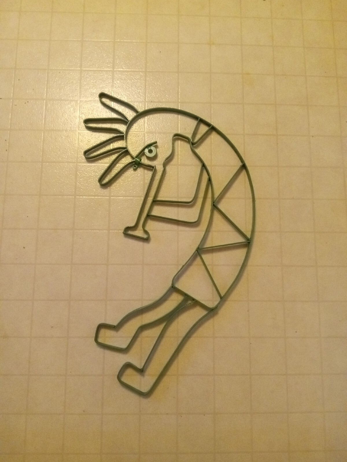 Native American Hopi Figure Metal Work Handmade 24×19in Solid Well Made