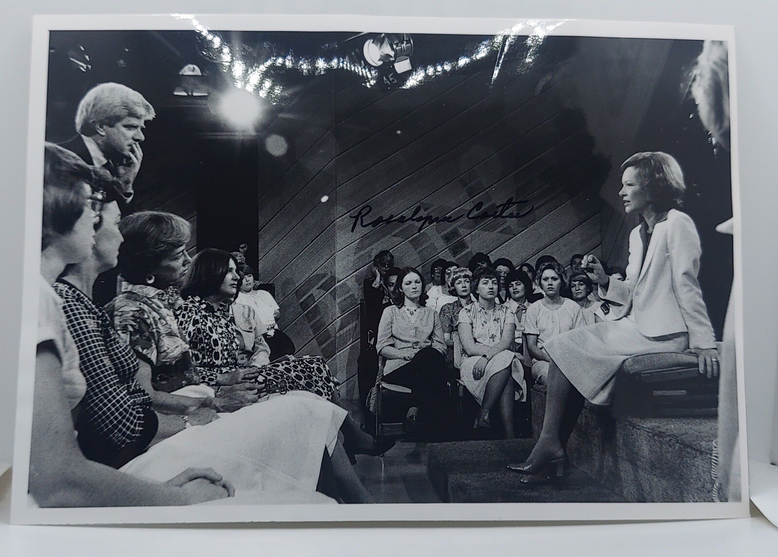 Rosalynn Carter Signed 8x10 Vintage Photo Autograph W/ Phil Donahue