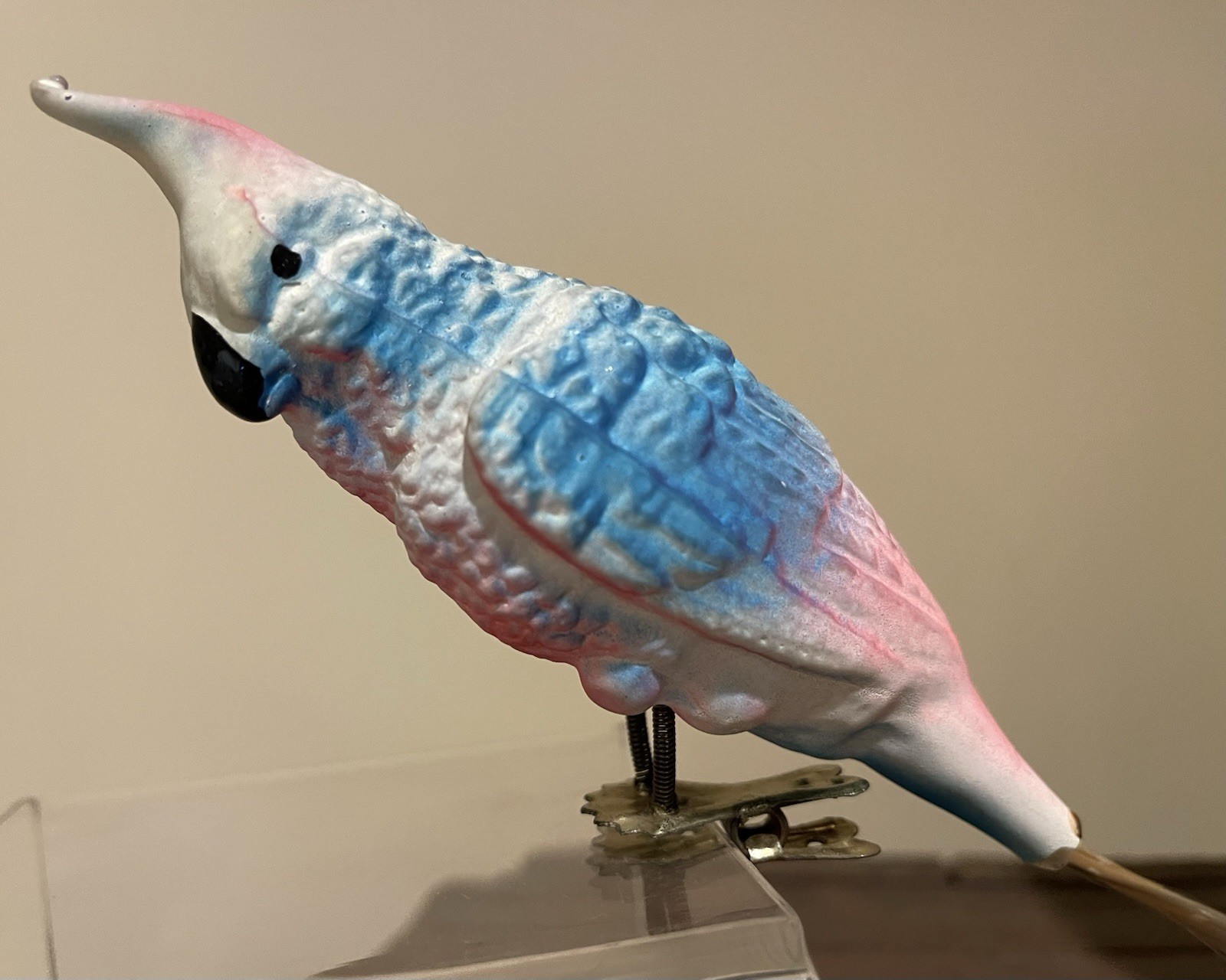 Gorgeous Large Antique Parrot Cockatiel Bird Glass Ornament Christmas Germany