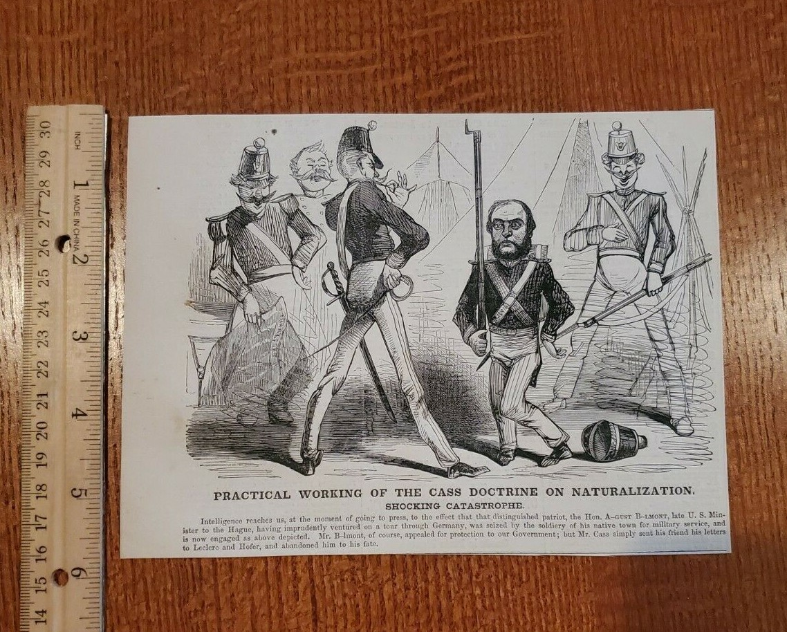 Harper's Weekly 1859 Cartoon Sketch Practical Working of the Cass Doctrine Harper's Weekly 1859 Cartoon Sketch Practical Working of the Cass Doctrine