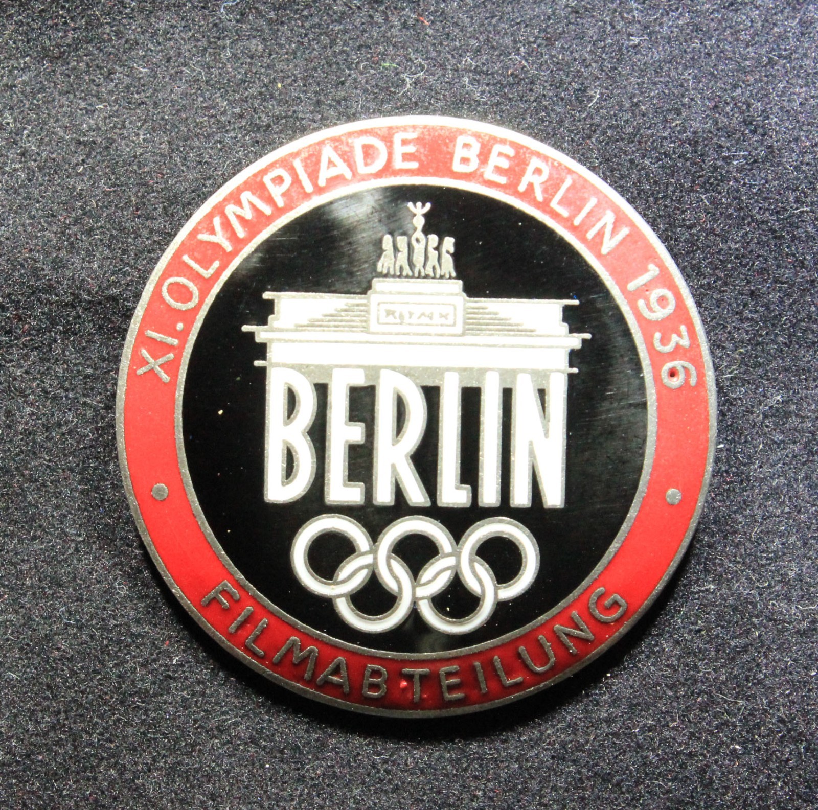German 1936 Summer Olympics Film Department Badge – Rob. Neff Berlin W57