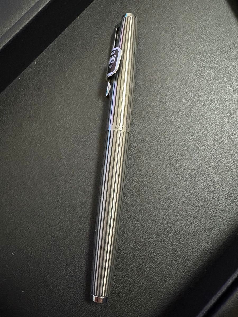 PILOT Custom 1975 Silver Stripe Fountain Pen 18K White Gold Fine F 13.5cm