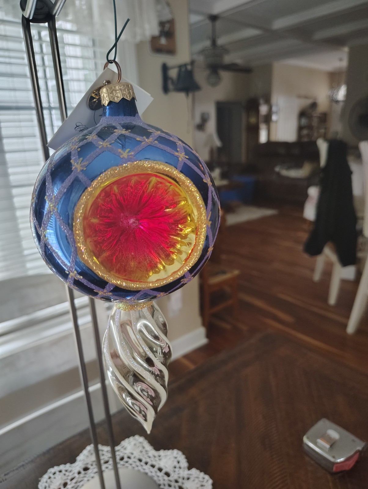 Rare NWT Vintage Christopher Radko Star Reflections Blue spiral Ornament Rare NWT Vintage Christopher Radko Star Reflections Blue spiral Ornament