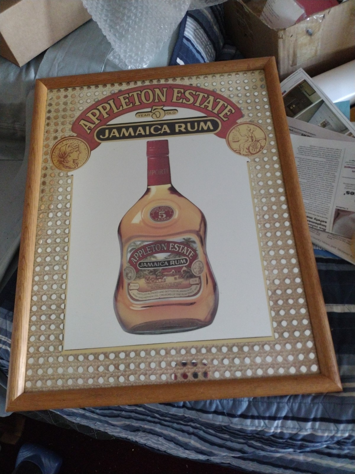 Appleton Estate Jamaica Rum Mirror Vtg Bar Sign Advertising RARE