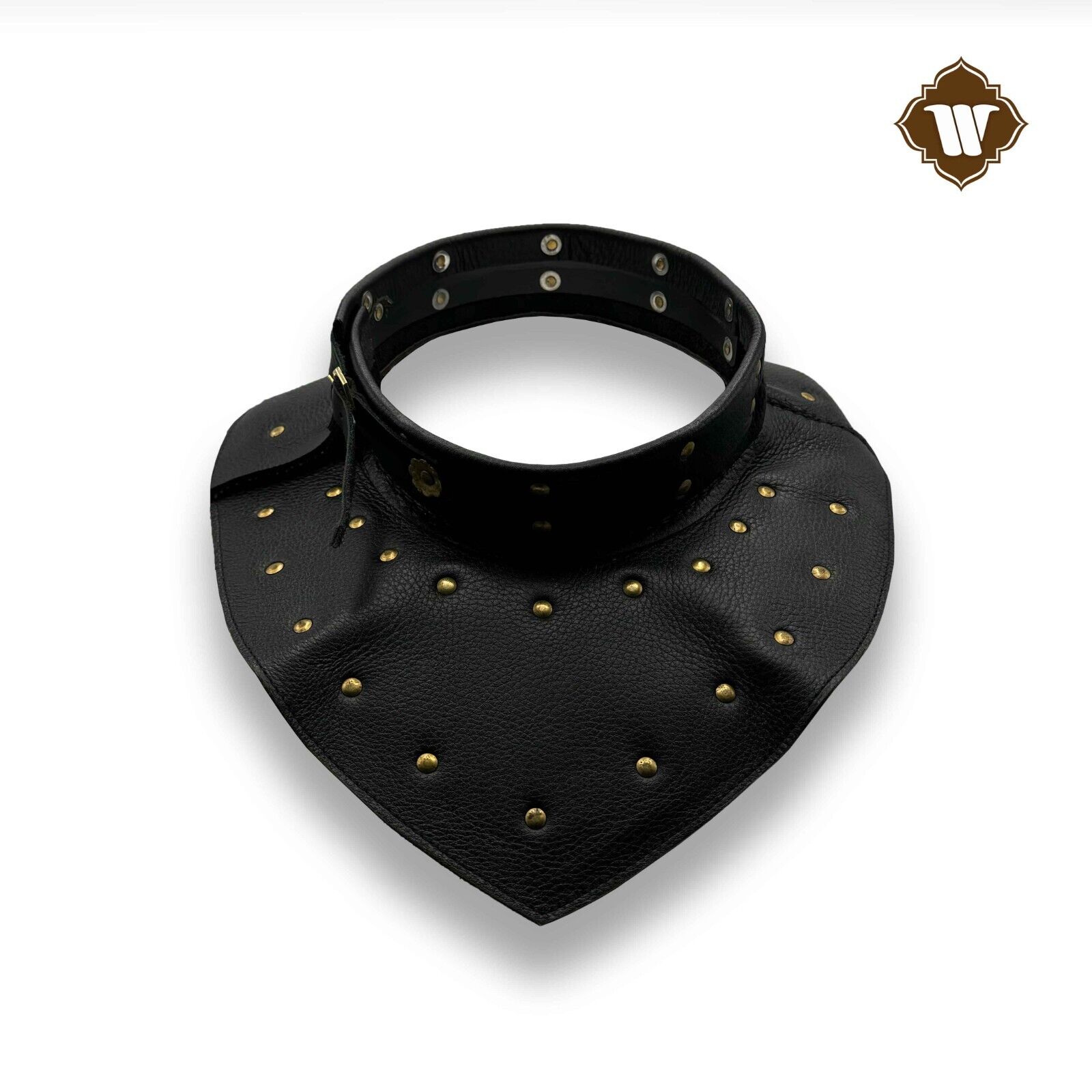 Medieval Leather Gorget with Steel Plates - HEMA/WMA Combat Neck Protection