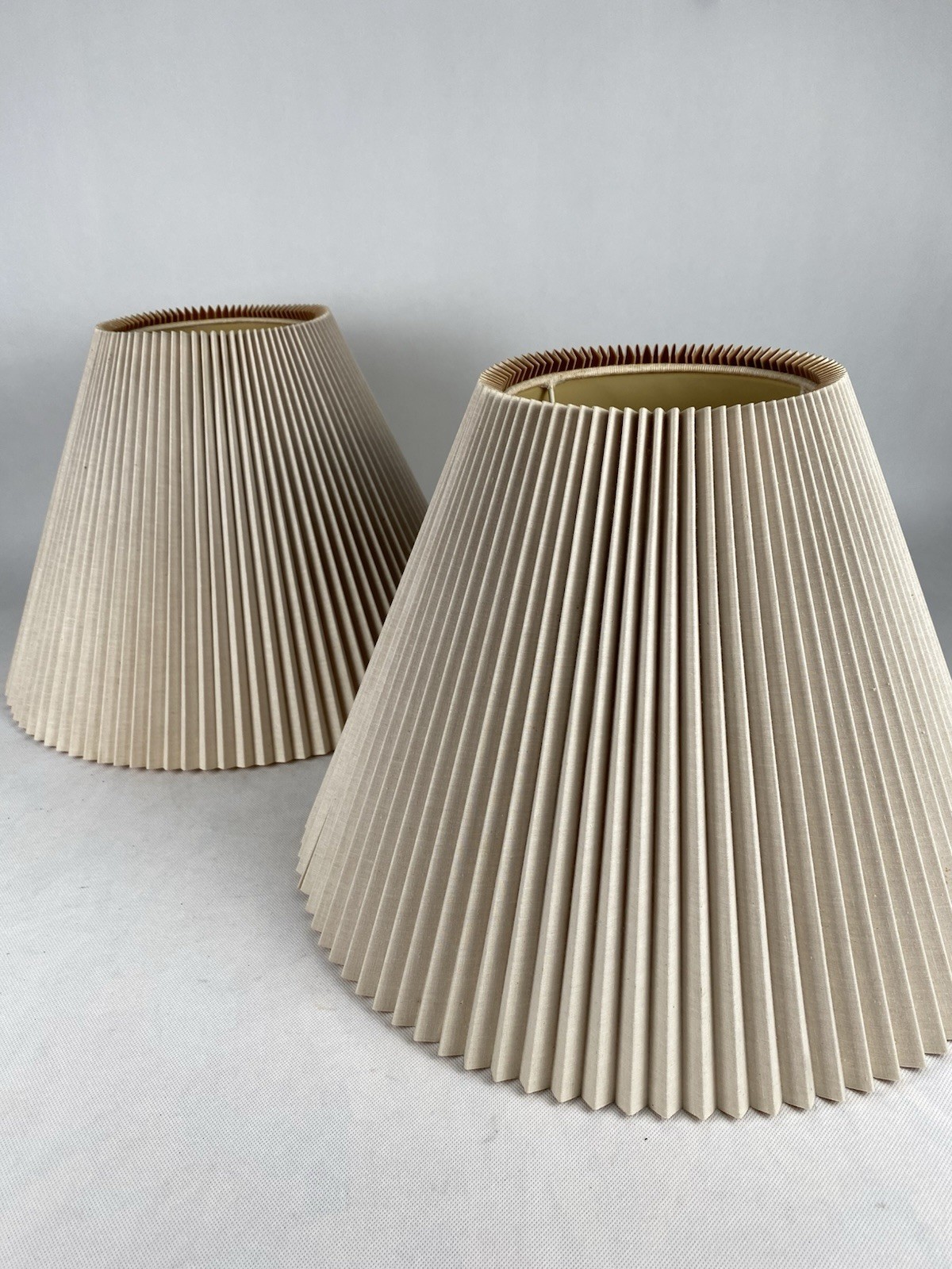 Matching Pair Vintage Pleated Lampshades