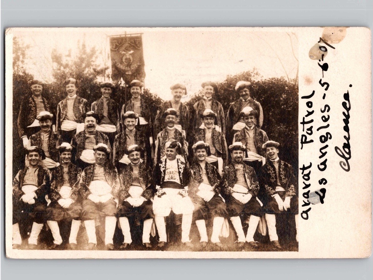 c1907 Ararat Patrol Shriners Los Angeles California CA RPPC Real Photo Postcard