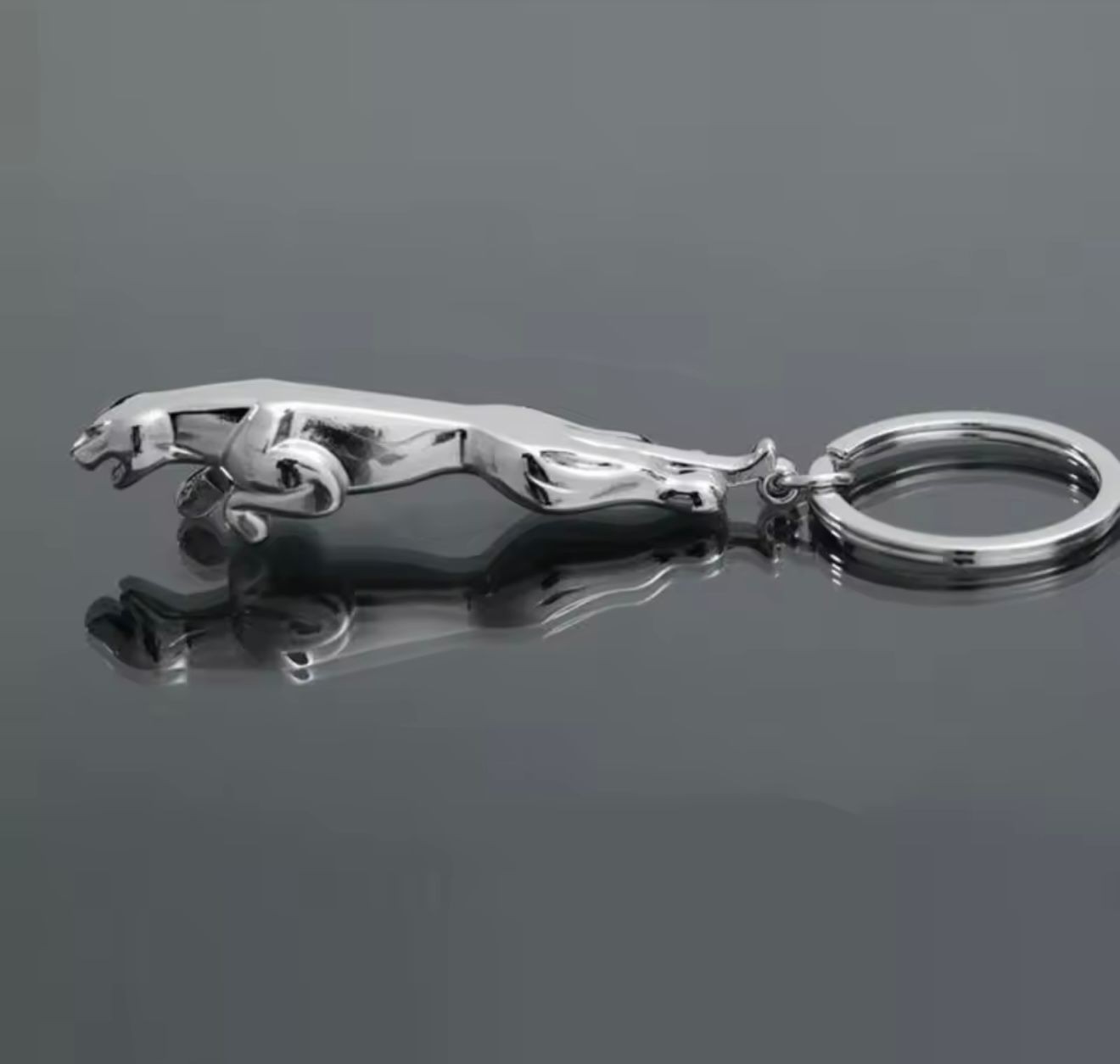 Jaguar Car Keychain Metal Leaping Cat Key Ring XF XE F-PACE E-PACE F-TYPE XJ