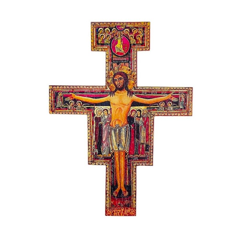 San Damiano Wood 10” Crucifix Cross St Francis of Assisi Crucifijo Madera