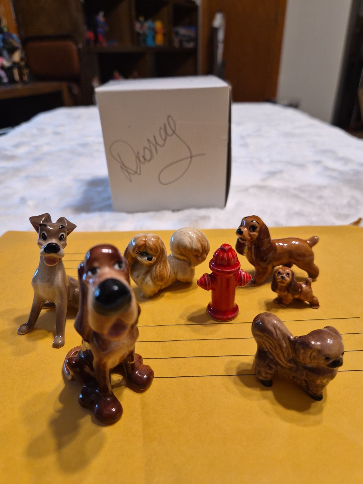 Vtg 1950s Hagen Renaker Disney Lady and The Tramp Ceramic Figurine Lot of 7 Rare