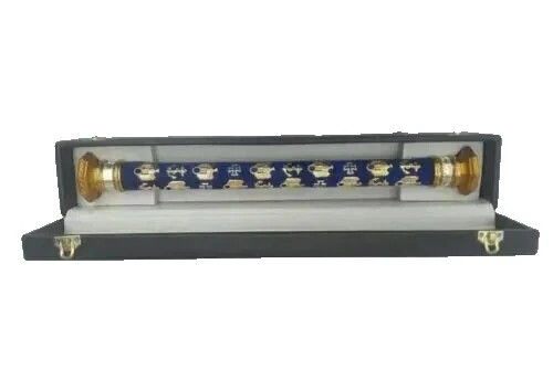 German Navy Field Marshal Baton Replica Blue Velvet with Gold Accents | Boxed