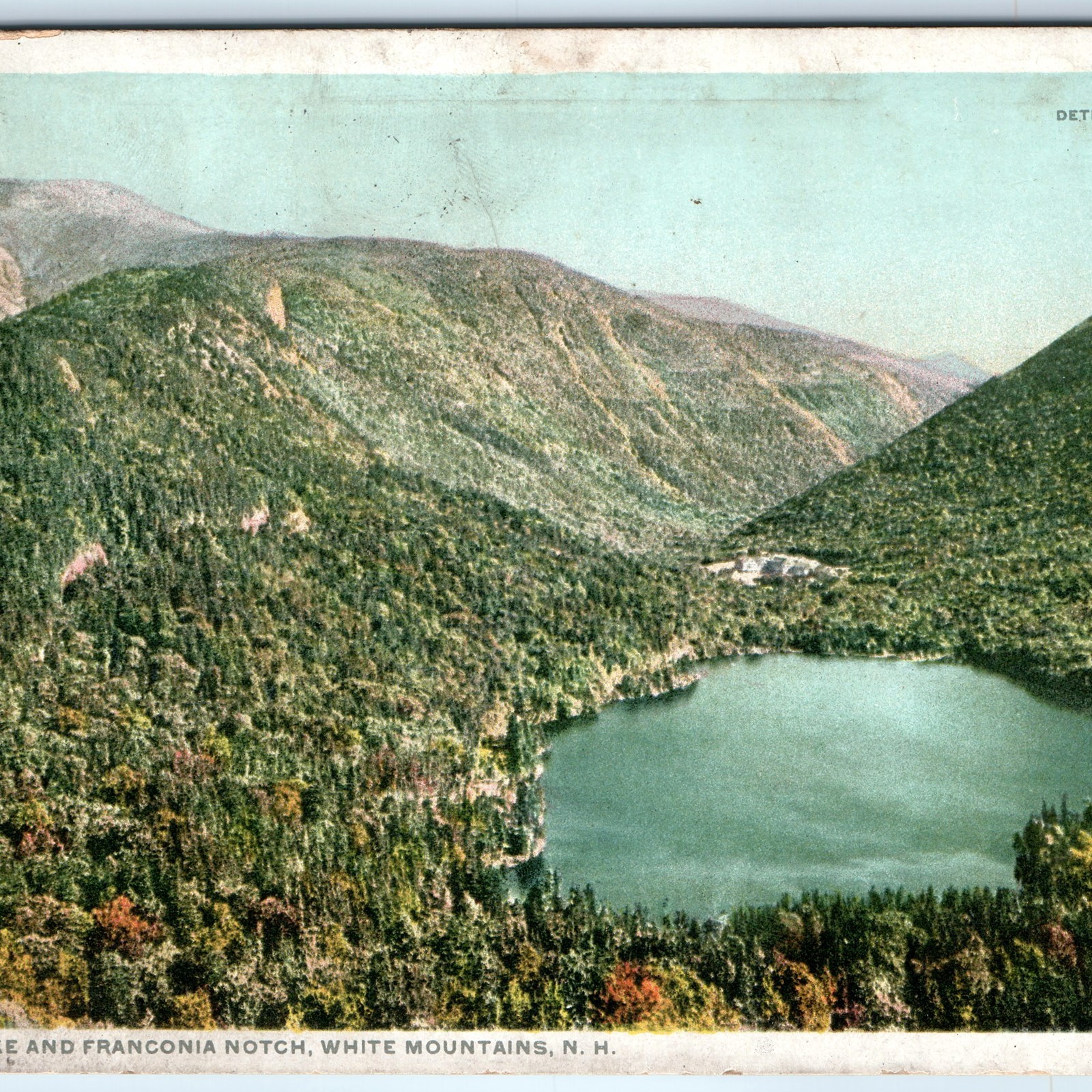 1900 Echo Lake Franconia Notch NH Postcard Detroit Publishing Phostint View