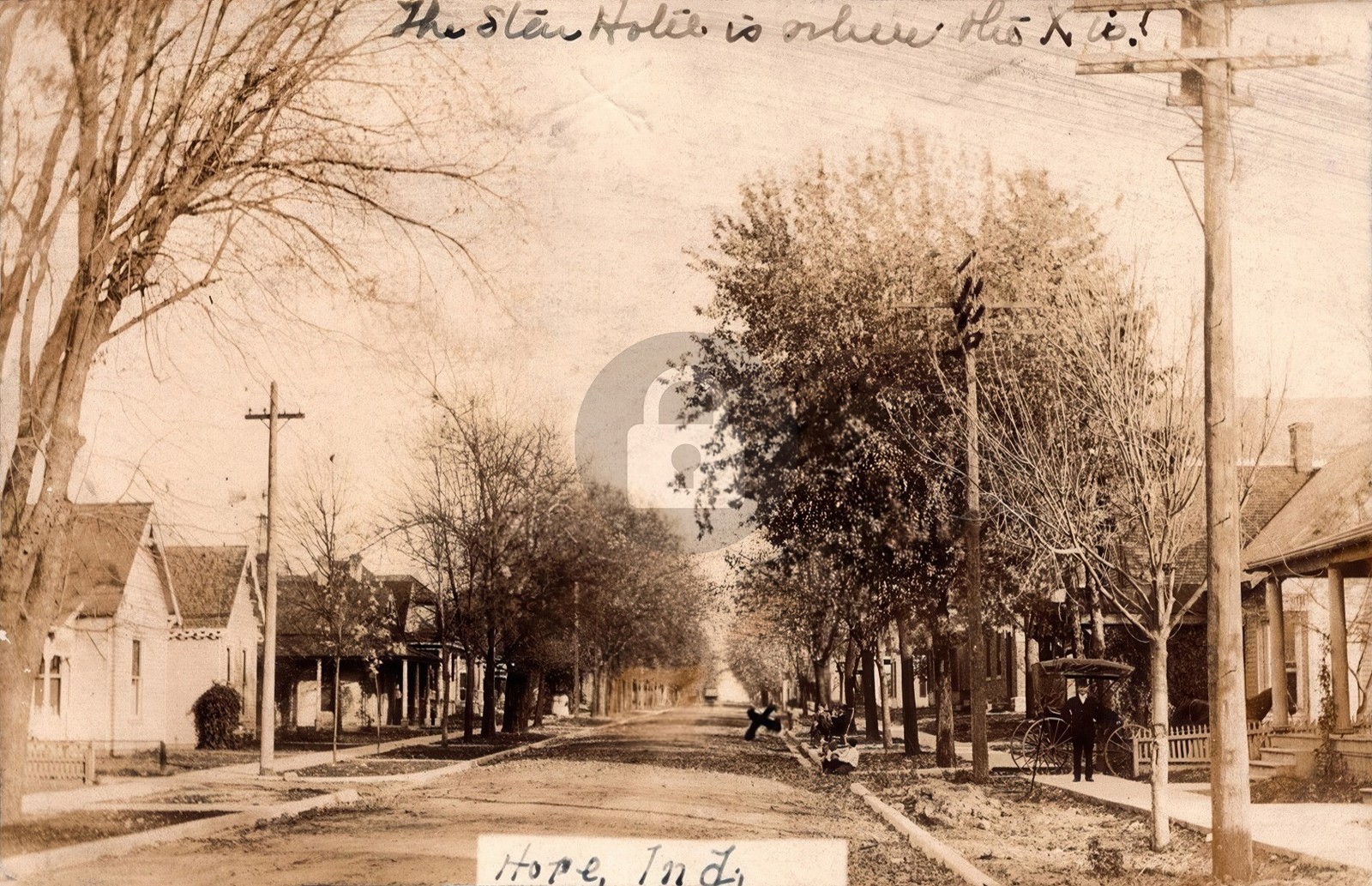 Hope IN Indiana c1924 Residence Street Homes RPPC Photo Postcard COPY