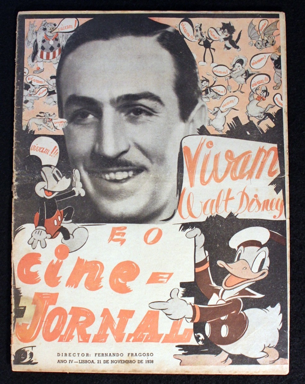 Walt Disney Mickey Mouse November 1938 Vintage Cine Journal Portugal Magazine