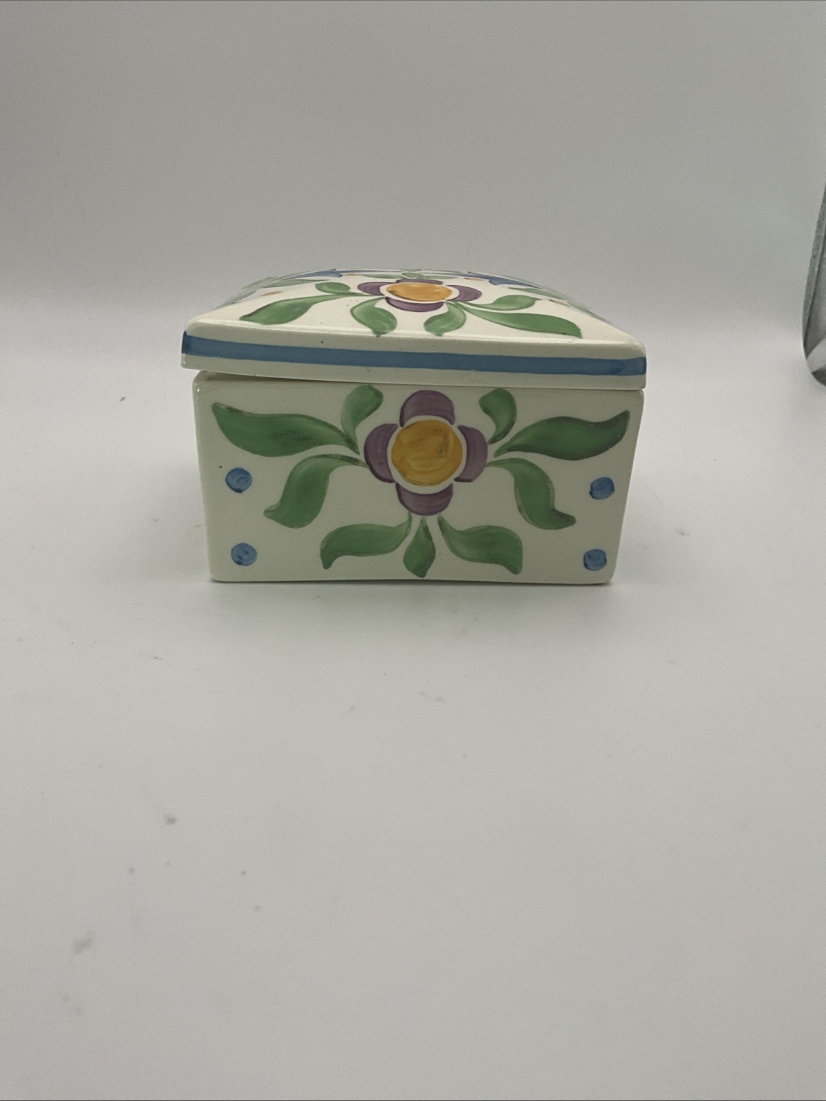 Rare Wedgwood Powell Creamware Hand Painted Trinket Box Arts & Crafts c1930