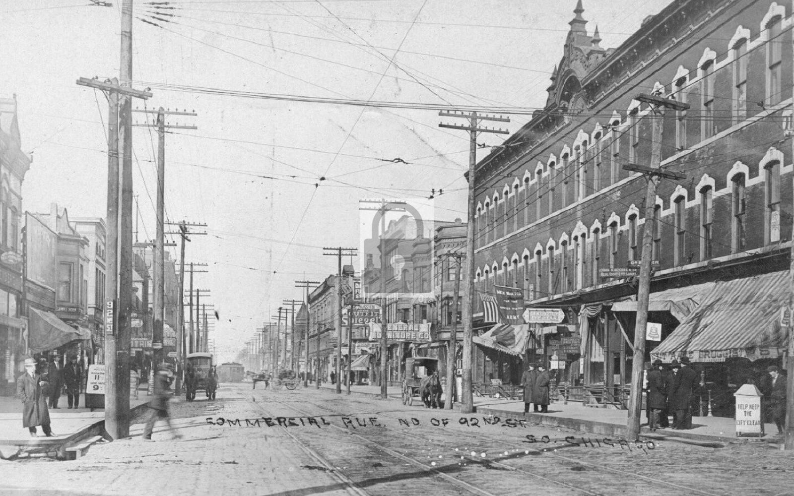 Street View Commercial Ave 92nd Chicago Illinois IL - Reprint