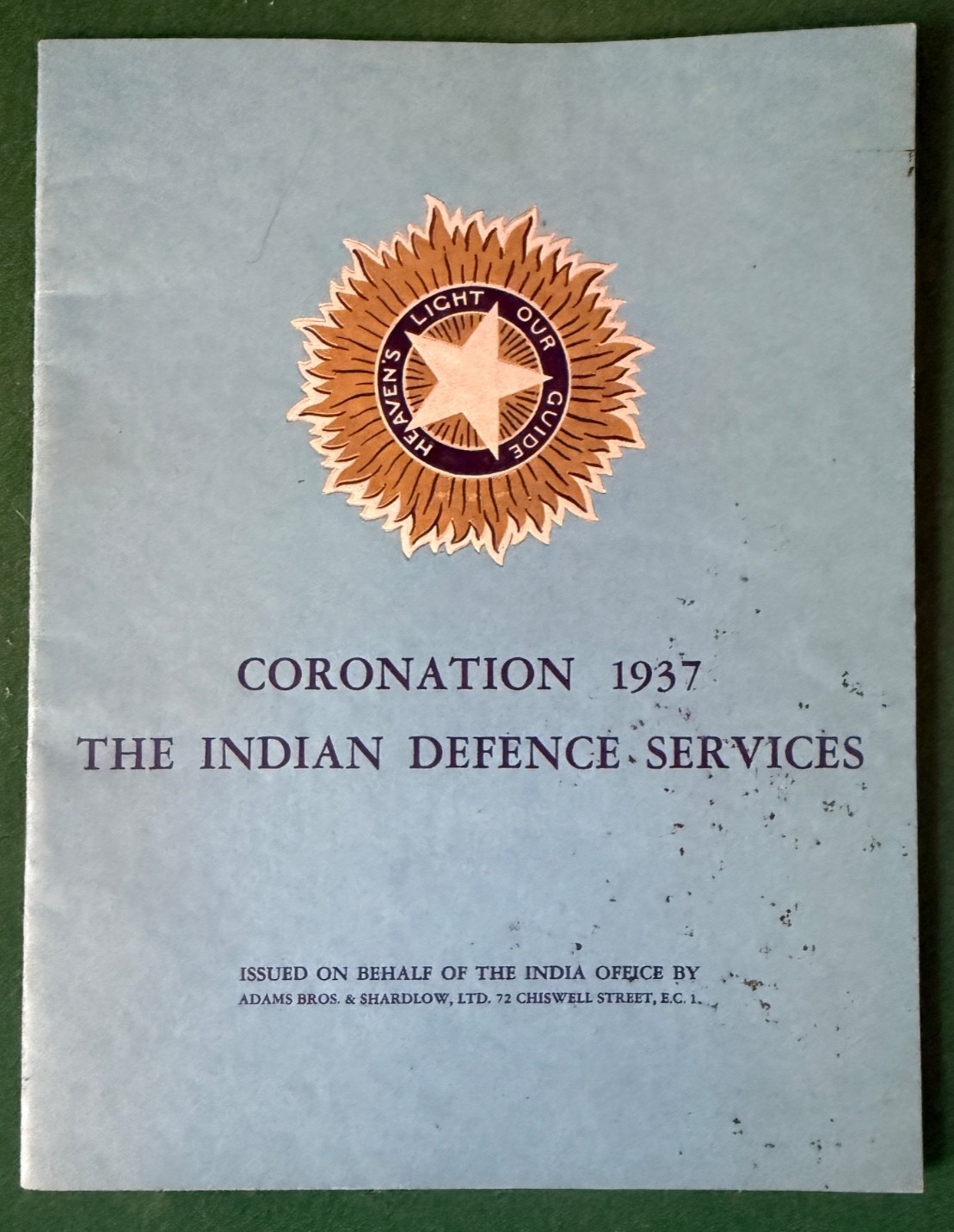 Antique 1937 Coronation Indian Defence Services Signed by India Burma Contingent
