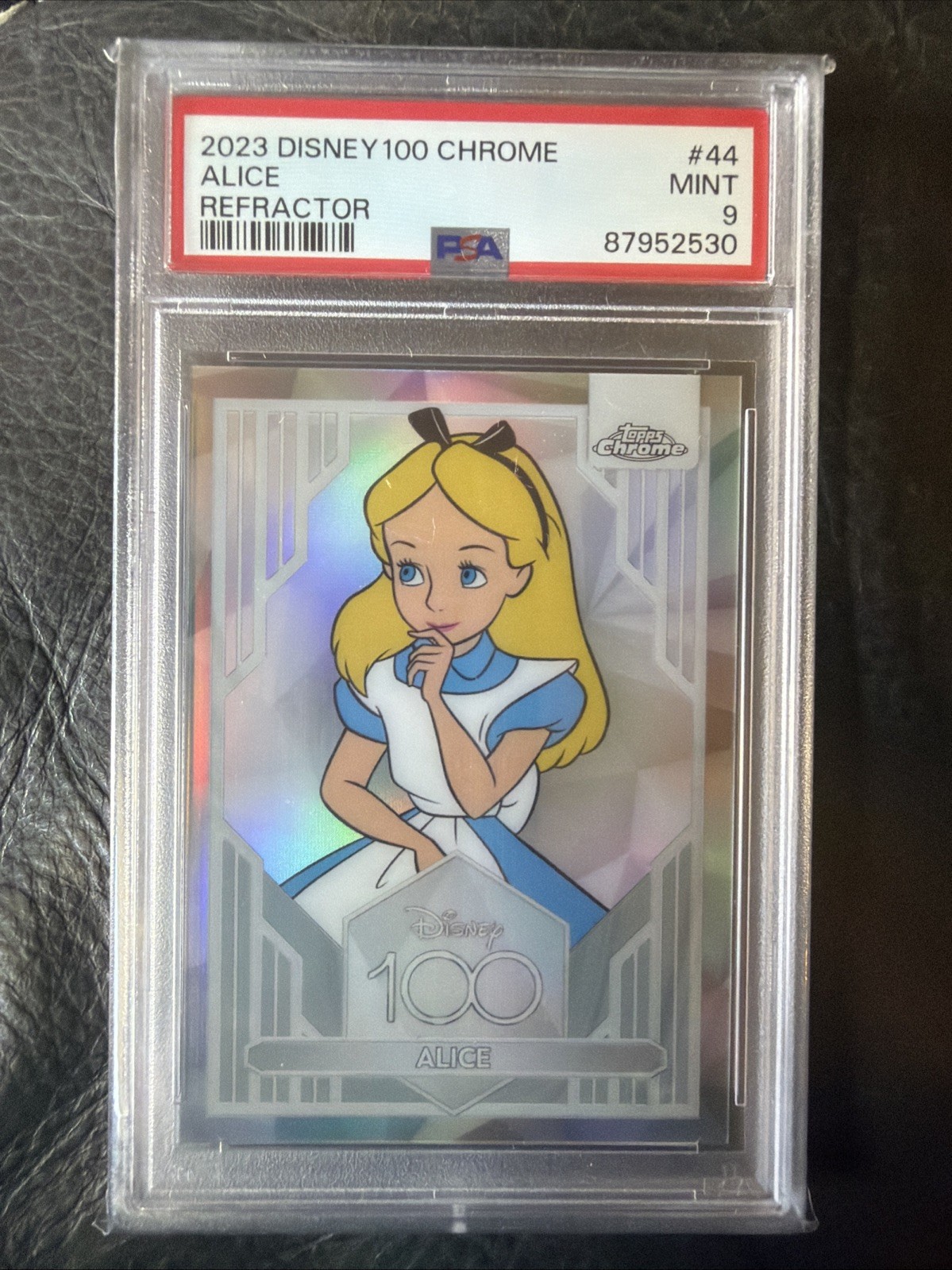2023 Topps Chrome Disney 100 Alice Refractor #44 PSA 9 Mint LOOK Wonderland 2023 Topps Chrome Disney 100 Alice Refractor #44 PSA 9 Mint LOOK Wonderland