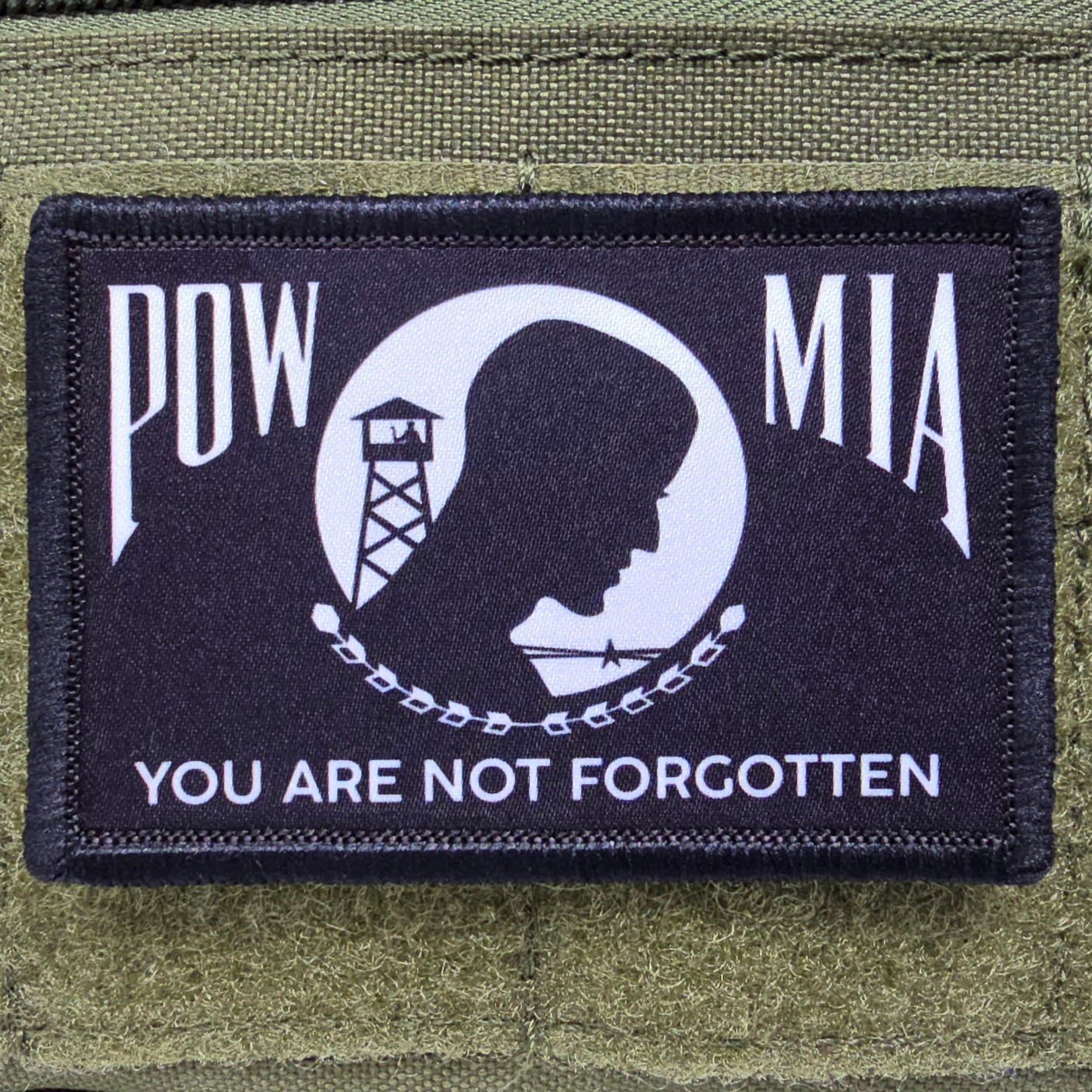 POW MIA Patch Moral Tactical Veteran Military Army USA Made Hook & Loop 3x2