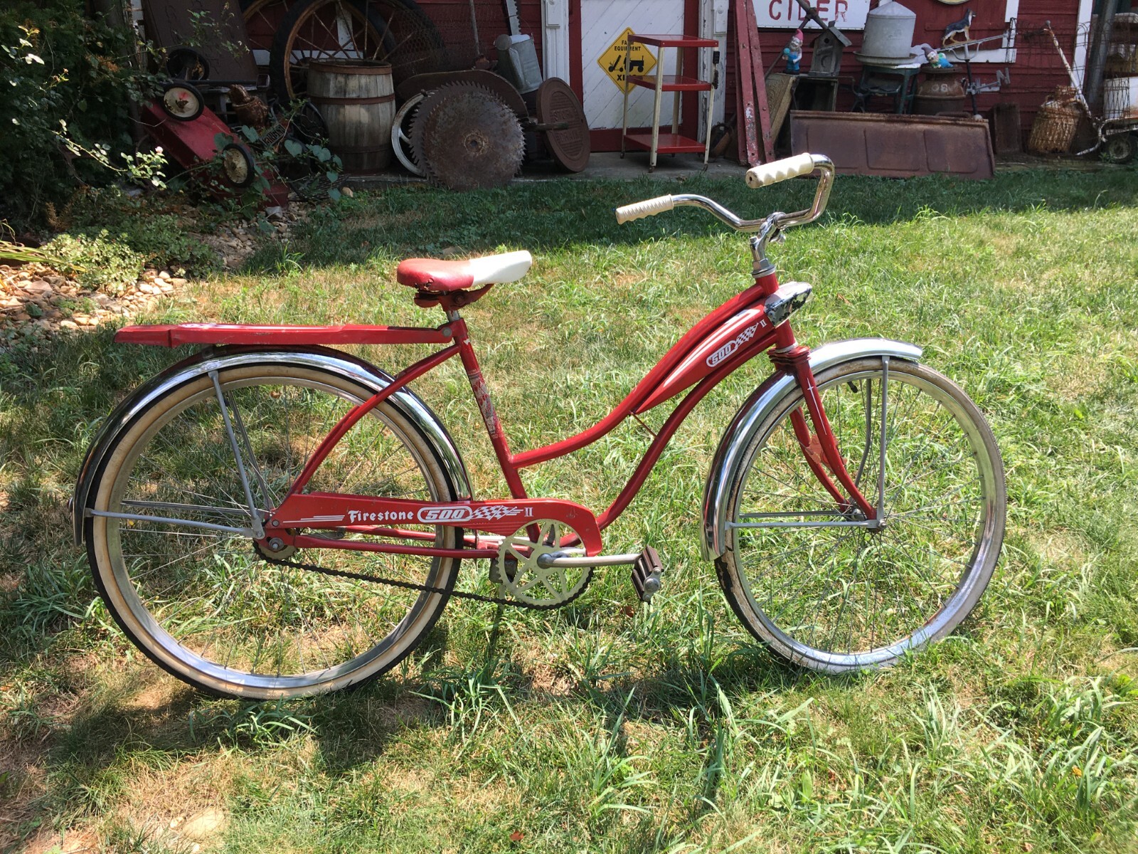 Vintage 1957 Firestone 500 Vintage Boys Bicycle, with Head lights , 28in Size